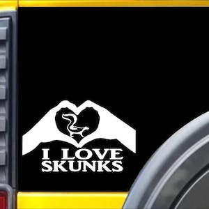 Adesivo per finestra con gabbia in vinile Skunk Hands Heart K552