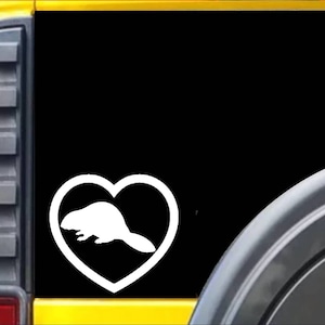 Beaver Heart Window Decal Sticker *J512*