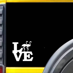 Flamingo Love Window Decal Sticker *F220*