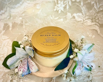 Organic Sandalwood Beard Balm: Natural Shea Butter & Beeswax