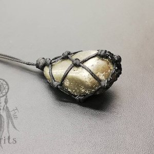 Pyrietketting, echte edelsteen, natuurlijke kristallen ketting, sjamanistische beschermingssteen, inspiratie, derde oogchakra, cadeau voor hem, voor haar