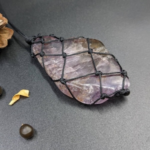 Super Seven Crystal pendant, Auralite necklace, Big Purple Gemstone for the Crown Chakra and the connection with the Divine Love