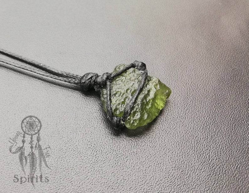 Moldavite Necklace • Real Raw Moldavite Pendant, Healing Crystal for Love •  Heart Chakra, Spiritual Growth • Natural• gift for her and him 