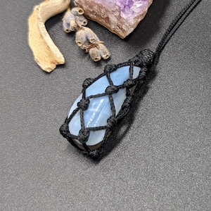 Blue opal necklace, baby blue gemstone, peruvian stone, crystals, communication skils, peace and love talisman, good luck charm, natural raw
