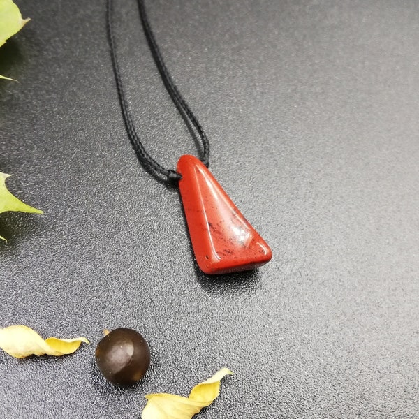 Red Jasper Necklace, Dainty Choker, Gemstone Pendant, Hippie, Healing Crystal Therapy, Gift for Her, Natural, Reiki Root Chakra, Empowerment