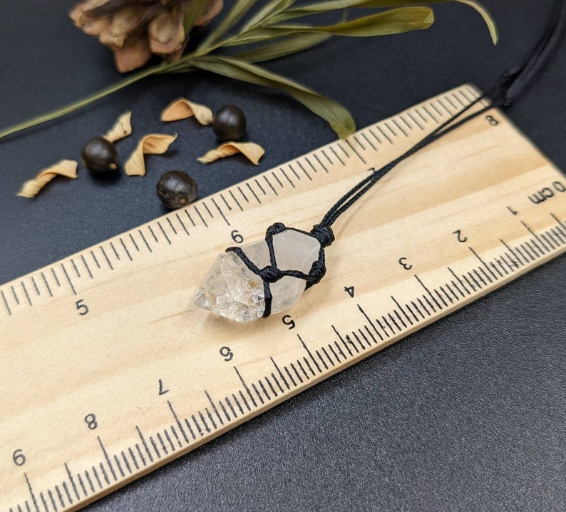 Herkimer Diamond Necklace, Herkimer Diamond Pendant, Raw Crystal Necklace, Herkimer Jewelry, Amplifier Gemstone, Healing Stone image 4