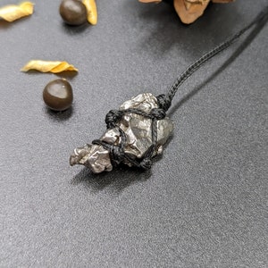 Raw Meteorite Necklace • Third Eye Chakra • Inner Vision • Men Pendant, Spiritual Awakening • Natural• Sagittarius • Her and Him