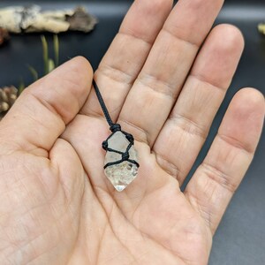 Herkimer Diamond Necklace, Herkimer Diamond Pendant, Raw Crystal Necklace, Herkimer Jewelry, Amplifier Gemstone, Healing Stone image 7