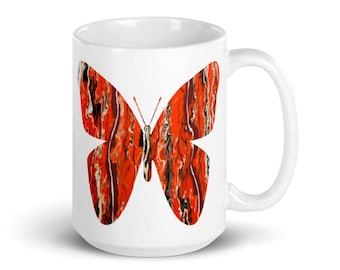 Schmetterling-Becher, Schmetterling-Liebhaber-Becher, Kaffeebecher, roter Schmetterling Becher