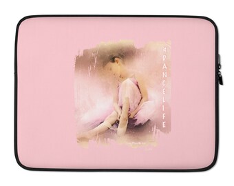 Dancer Laptop Sleeve, #dancelife Laptop sleeve, Pink with Ballerina Laptop Sleeve