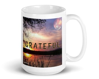 Tacksamhetsmugg, soluppgångsmugg med tacksamhet, inspirerande mugg, positivitetsmugg, tillhörighetsmugg