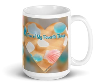 Sea-glass & Shells Mug, Sea Glass Mug, Sea Glass Lover Mug