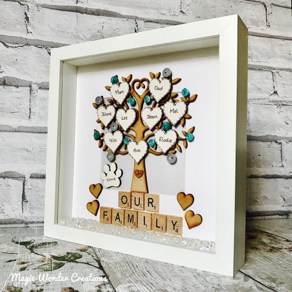 famiy tree gift personalised family tree gift frame up to 12 etsy personalized family tree gift