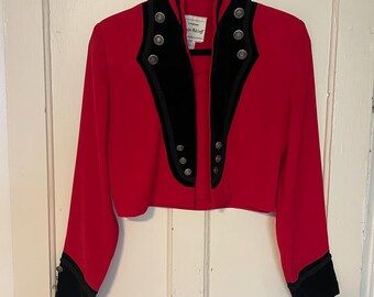 Blazer rojo vintage de Joseph Ribkoff de los años 80