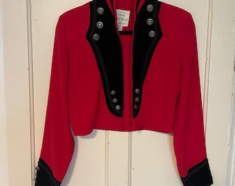 Blazer rojo vintage de Joseph Ribkoff de los años 80