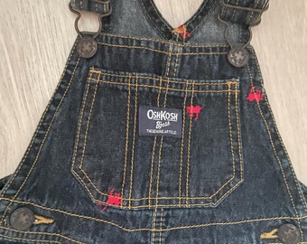 Peto vintage Osh Kosh B’Gosh con estampado de trenes para niños pequeños, talla 2T