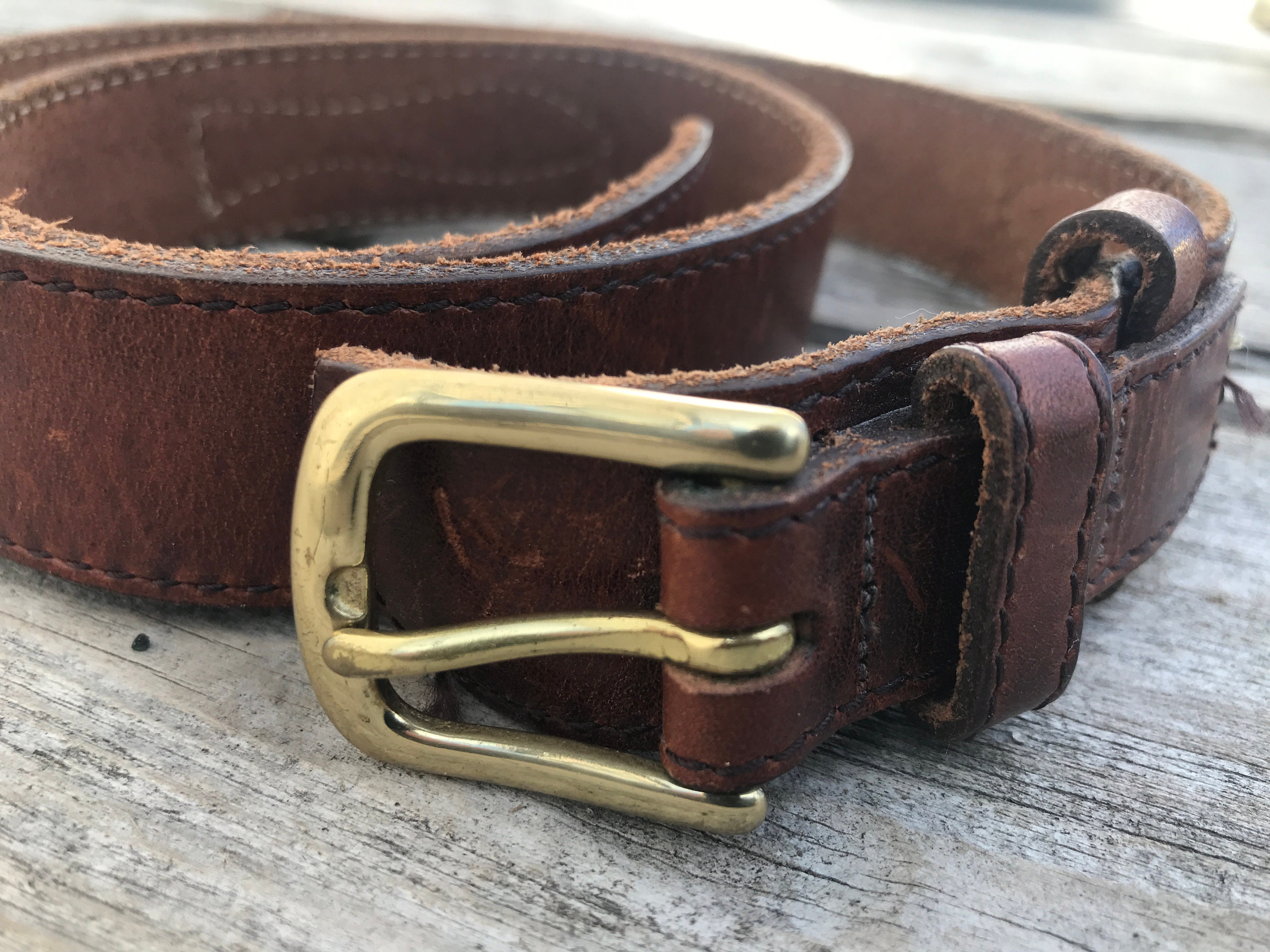 Vintage Levi's Western Leather Belt Unisex 30/75 | Etsy