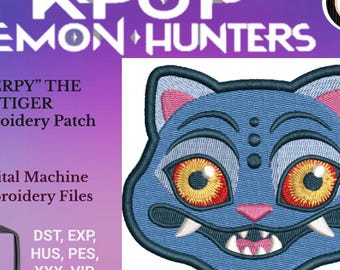 Derpy Tiger K Pop Demon Hunters machineborduurpatroonpatch