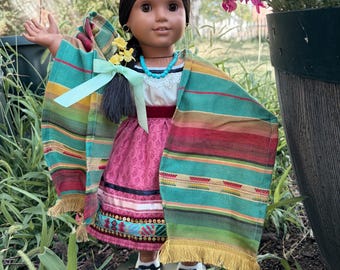 Josefina “Aqua  Fresca” Outfit: skirt, blouse, shoes and accessories 18” doll clothes