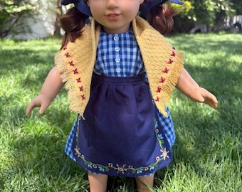 Kirsten Larson "On the Trail" Dress, Apron, and Shawl American Girl Doll Reproduction