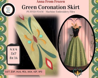 Anna Frozen Green Coronation machineborduurbestanden
