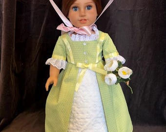 Elizabeth Cole Green Summer Dress, Hat and Shoes - Reproduction for 18" dolls