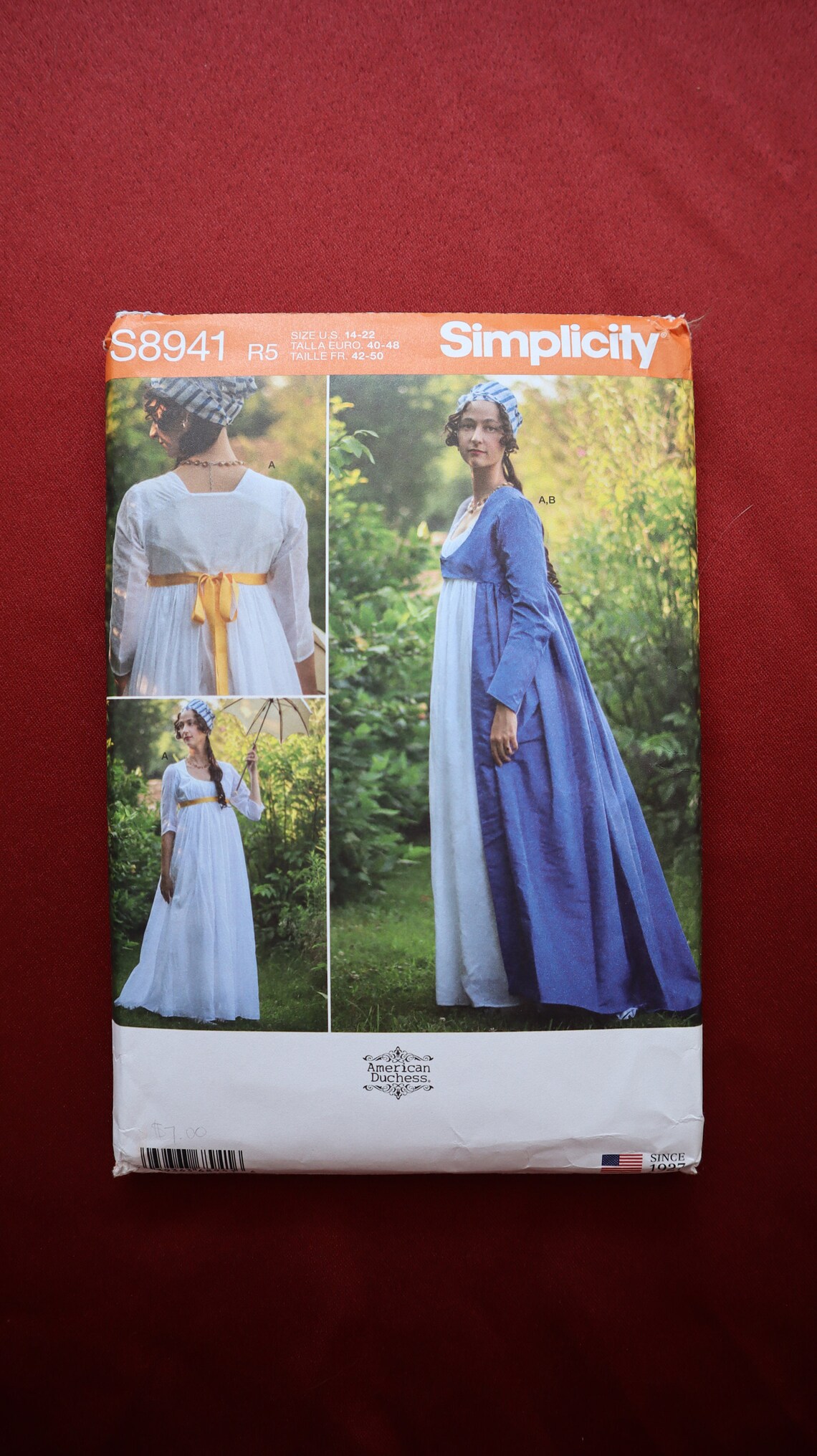 UNCUT American Duchess Simplicity Pattern 8941 Regency Gown Etsy