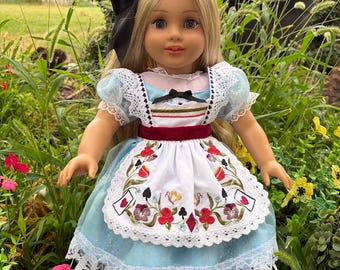 Alice in Wonderland 18" doll costume outfit