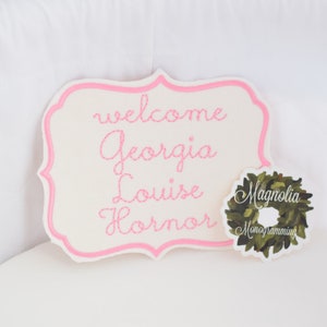 Baby Girls Monogrammed Bassinet Tag, Girls Monogram Bassinet Banner, Hospital Baby Islet Tag , Newborn Baby Banner, Baby Banner for Hospital