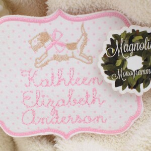 Baby Girls Monogrammed Bassinet Tag, Girls Monogram Bassinet Banner, Hospital Baby Islet Tag , Newborn Baby Banner, Baby Banner for Hospital