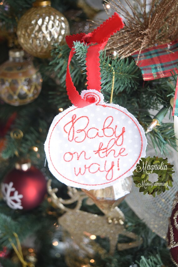 Baby Announcement Ornament Baby on the 