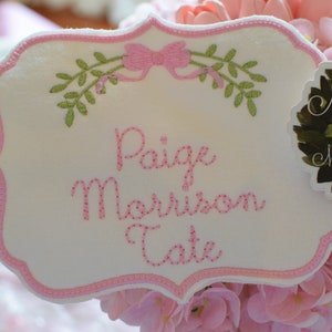 Baby Girls Monogrammed Bassinet Tag, Girls Monogram Bassinet Banner, Hospital Baby Islet Tag , Newborn Baby Banner, Baby Banner for Hospital