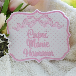 Baby Girls Monogrammed Bassinet Tag, Girls Monogram Bassinet Banner, Hospital Baby Islet Tag , Newborn Baby Banner, Baby Banner for Hospital