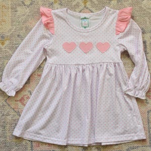 Girl&#39;s Valentine Heart Dress, Valentine&#39;s Day Dress for Girls, Valentines Day Girls Dress, Valentines Day Pink Heart Dress for Girls