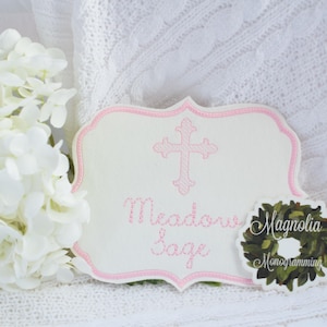 Baby Girls Monogrammed Bassinet Tag, Girls Monogram Bassinet Banner, Hospital Baby Tag , Newborn Baby Banner, Baby Banner for Hospital
