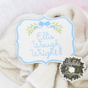 Baby Boys Monogrammed Bassinet Tag, Boys Monogram Bassinet Banner, Hospital Baby Islet Tag , Newborn Baby Banner, Baby Banner for Hospital