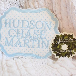 Baby Boys Monogrammed Bassinet Tag, Boys Monogram Bassinet Banner, Hospital Baby Islet Tag , Newborn Baby Banner, Baby Banner for Hospital