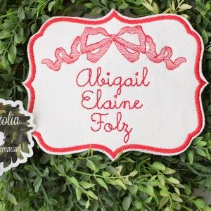 Baby Girls Monogrammed Bassinet Tag, Girls Monogram Bassinet Banner, Hospital Baby Islet Tag , Newborn Baby Banner, Baby Banner for Hospital