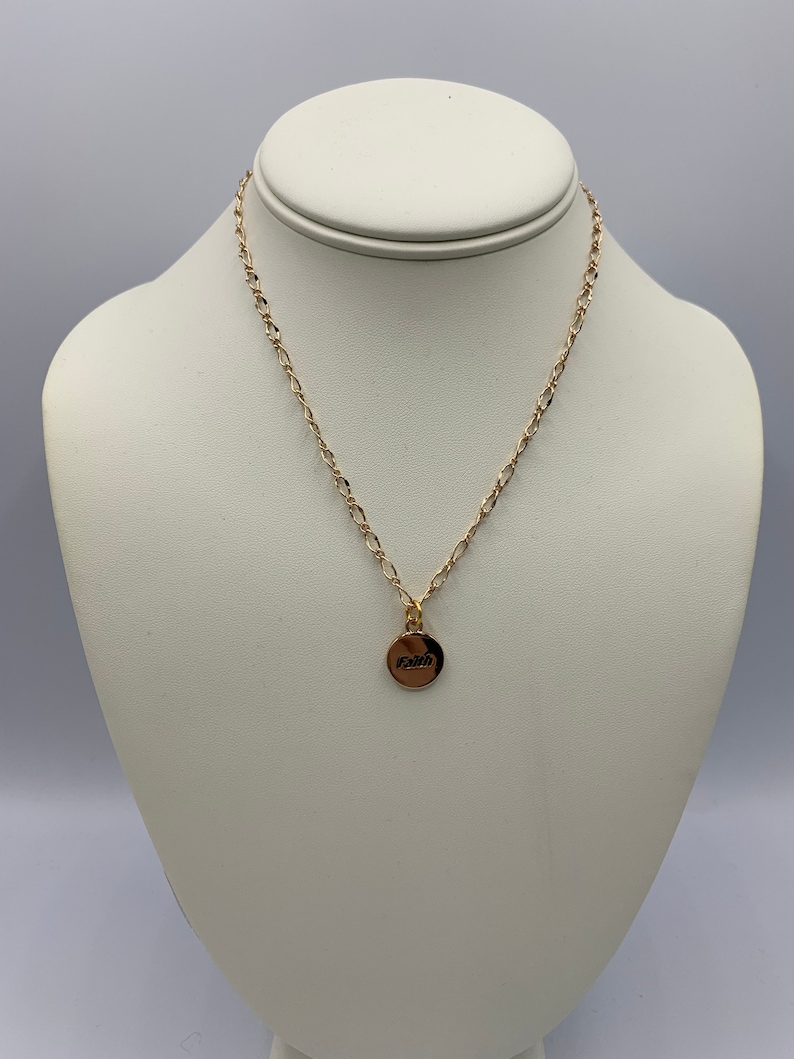 Handmade Necklace 15.5 inch Necklace Rose Gold Plated Necklace Pendant Necklace Teen Necklace Teen Jewelry Faith Necklace