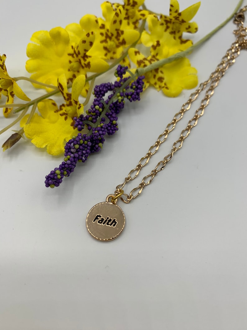 Handmade Necklace 15.5 inch Necklace Rose Gold Plated Necklace Pendant Necklace Teen Necklace Teen Jewelry Faith Necklace