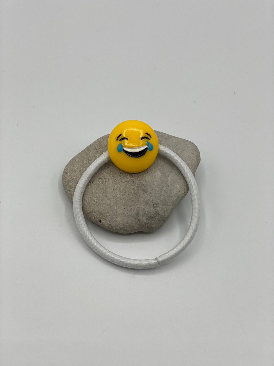 Kids Emoji Hair Tie Handmade White Emoticon Hair Elastic Etsy