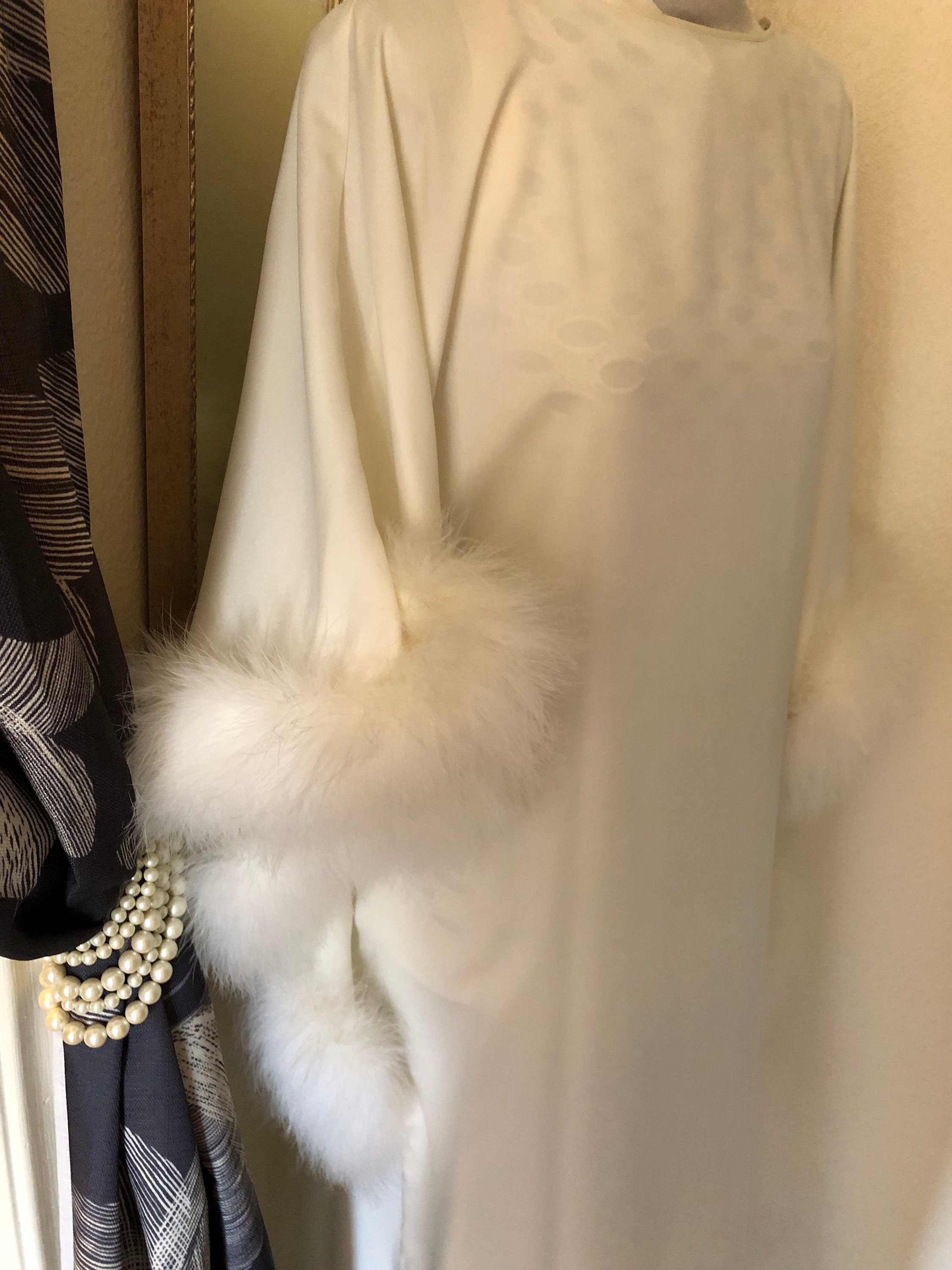 LUCIE ANN BEVERLY Hills, vintage 1960s wedding caftan, white grecian goddess kaftan evening dress