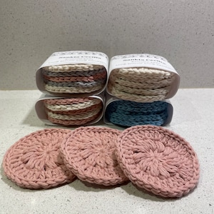 Crochet Cotton Face Pads - Handmade Makeup Remover Pads, 5-Pack