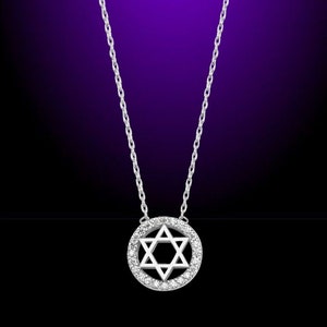 Elegant minimal handmade layered diamond Israel flag Star of David necklace in silver gold and rose gold hanukkah, valentine’s gift for her