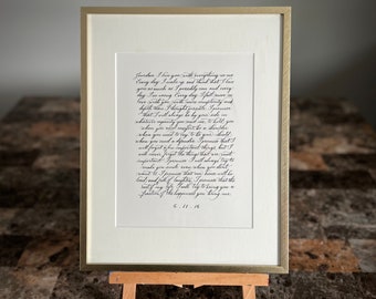 Calligraphy Wedding Vows