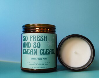 Grapefruit Mint || 100% Soy Wax Candle || So Fresh & So Clean