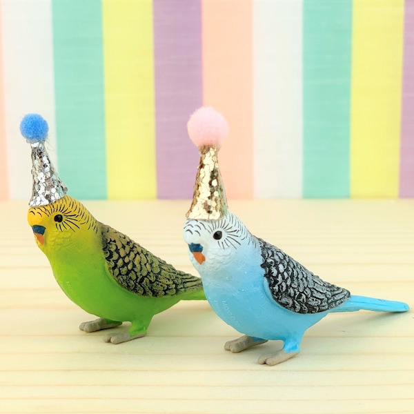 Parakeet Cake Topper/Birds Party Cake/Bird Animal Cake Toppers/Party Animals