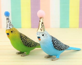 Parakeet Cake Topper/Birds Party Cake/Bird Animal Cake Toppers/Party Animals