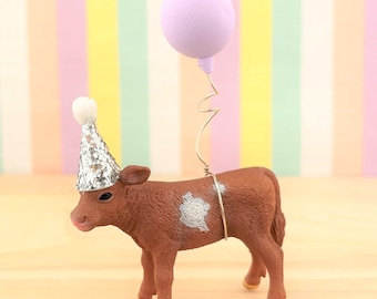 Texas Longhorn Calf Cake Topper/Farm Party Cake/Farm Animal Cake Toppers/Party Animals
