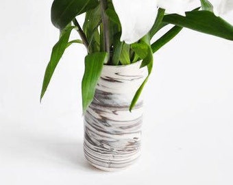 Marbled Porcelain Vase - Available to Ship Now